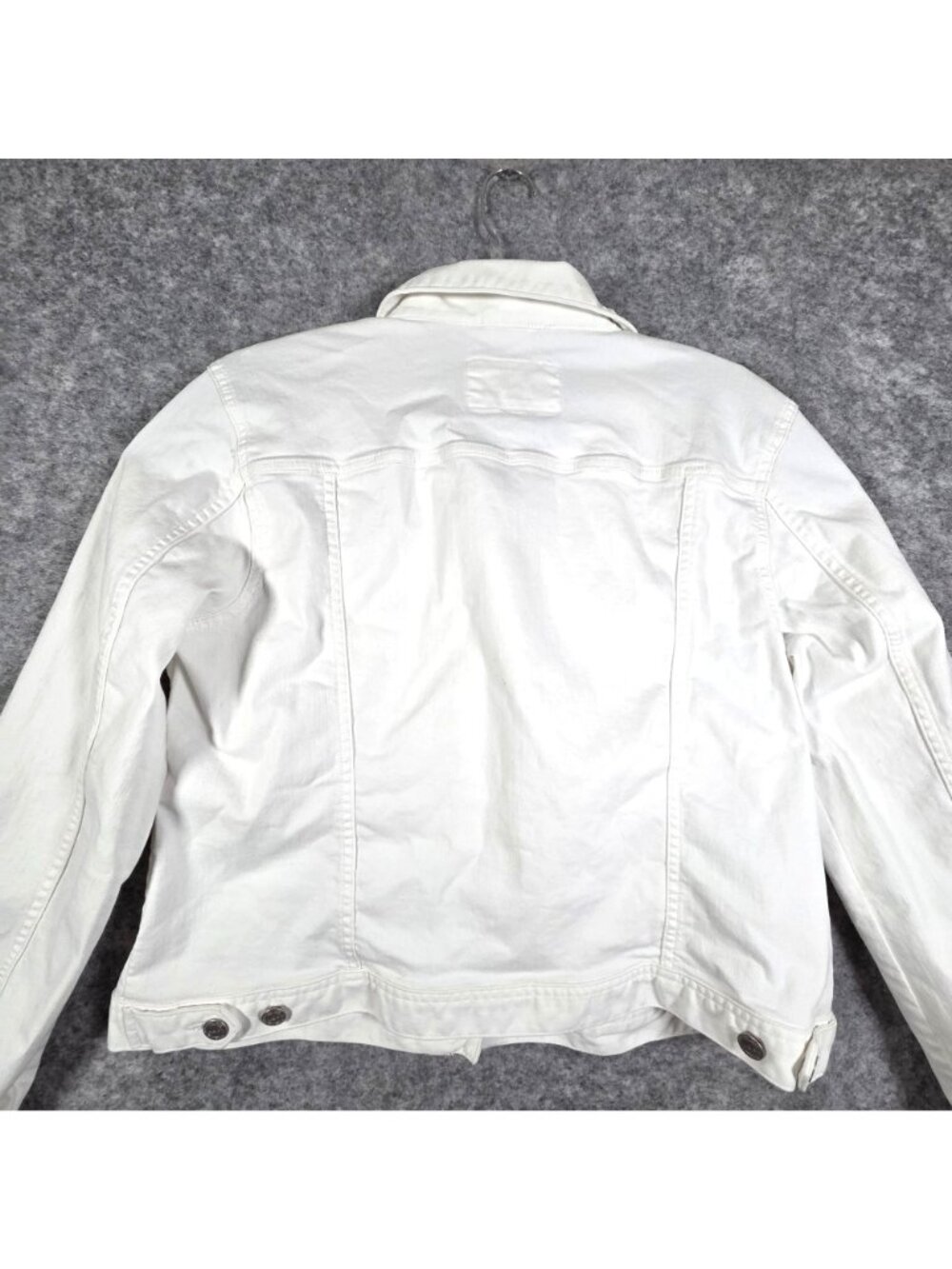 LOFT Women’s White Denim Trucker Jacket Button Up Size XL - Picture 6 of 10